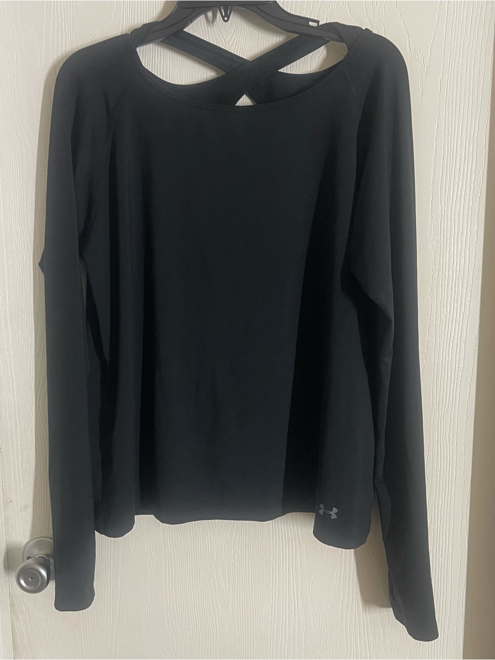 Under Armour Black Long Sleeve Cross-Back Performance Top